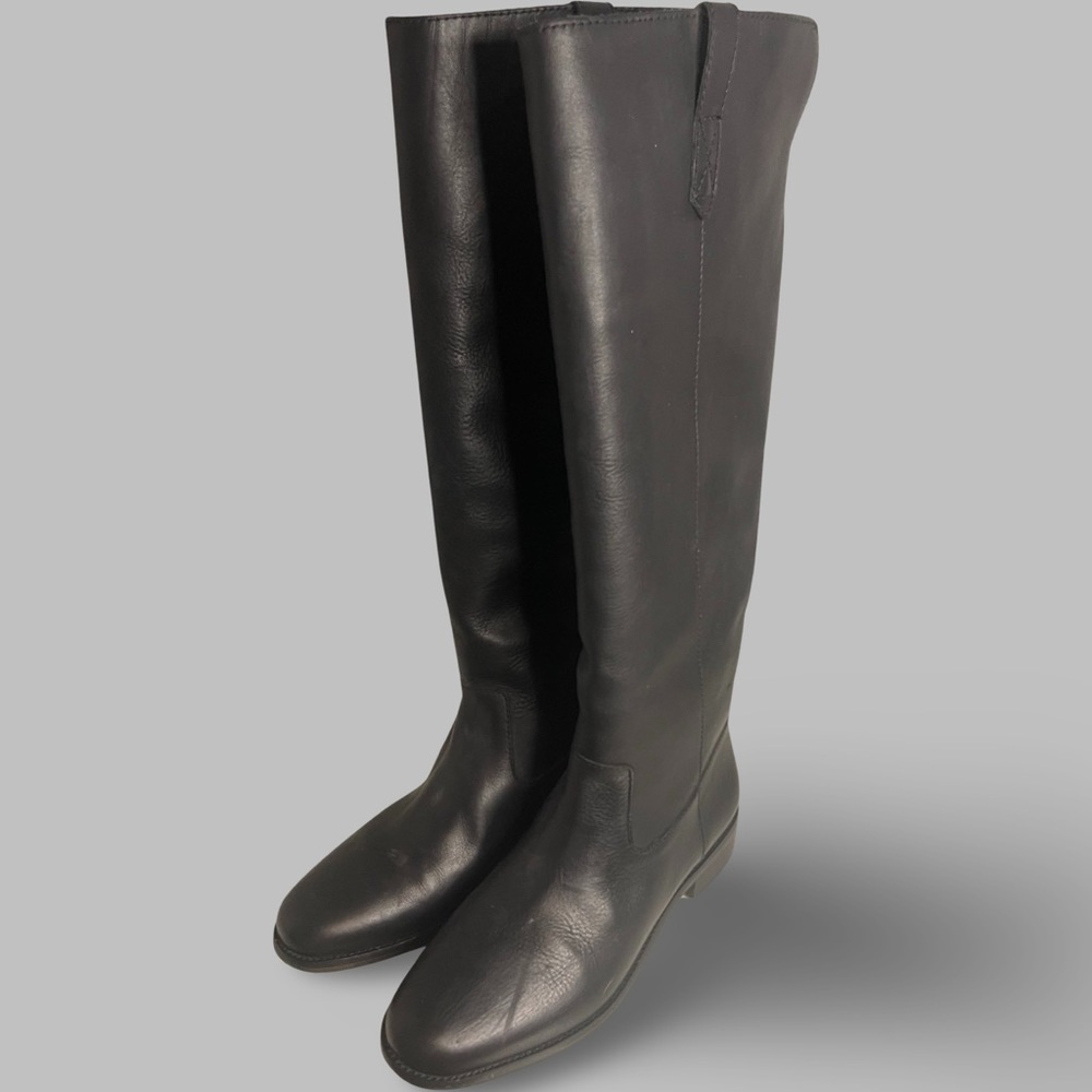 Madewell The Allie Black Leather Knee-high Riding boots 9